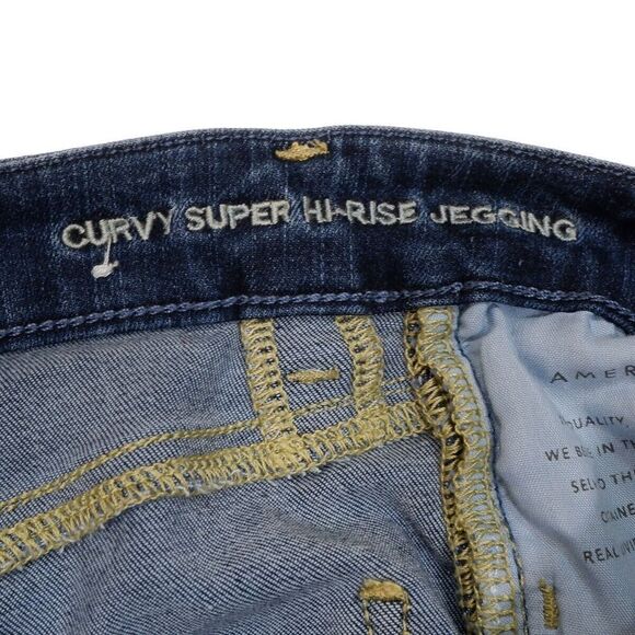 American Eagle Jeans Womens 0 Curvy Super Hi Rise Jegging Distressed 23 x 27.5 - Picture 4 of 11